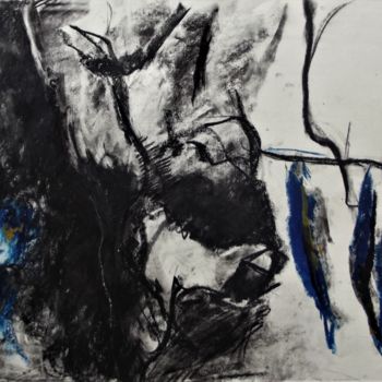 Drawing titled "Azul" by Francisca Duarte, Original Artwork, Charcoal