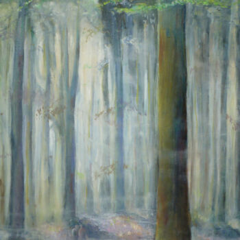 Peinture intitulée "Forêt cathédrale et…" par M Batté Gauthier (M B), Œuvre d'art originale, Huile