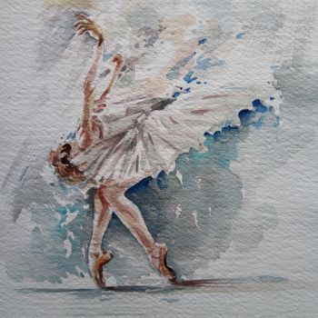 Pittura intitolato ""Danzatrice "" da Maurizio Cavicchiola, Opera d'arte originale, Acquarello