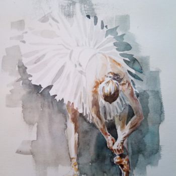 Malerei mit dem Titel "" ballerina "" von Maurizio Cavicchiola, Original-Kunstwerk, Aquarell