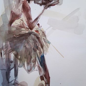 Pintura intitulada "Raccoglimento danza" por Maurizio Cavicchiola, Obras de arte originais, Aquarela