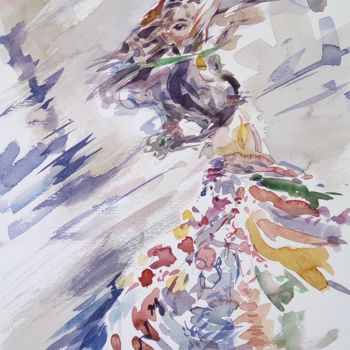 Pittura intitolato "Gitana" da Maurizio Cavicchiola, Opera d'arte originale, Acquarello