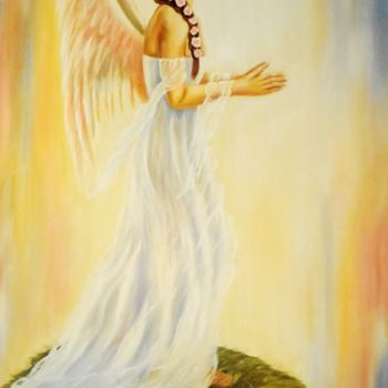 Painting titled "ANGEL" by Maria Choreme, Original Artwork, Oil