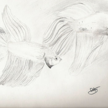 Dessin intitulée "Deux combattants du…" par Mylène Delpy, Œuvre d'art originale, Crayon