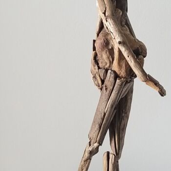 Sculpture titled "Driftwood Walking F…" by M. Engin Akabali, Original Artwork, Wood