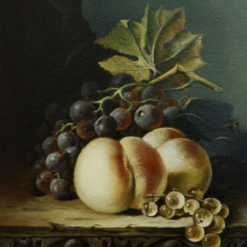 Peinture intitulée "Still Life With Pea…" par Mariia Iakovleva, Œuvre d'art originale, Huile Monté sur Panneau de bois