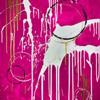 Painting titled "Pink composition" by Mariia Iakovleva, Original Artwork, Acrylic