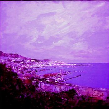 Peinture intitulée "Baie d'Alger" par M'Hamed Saci, Œuvre d'art originale