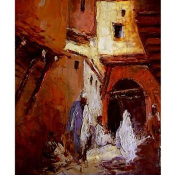 Peinture intitulée "Casbah d'Alger" par M'Hamed Saci, Œuvre d'art originale