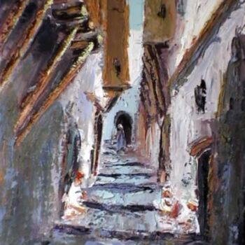 Pittura intitolato "Casbah 4" da M'Hamed Saci, Opera d'arte originale