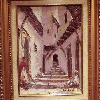 Peinture intitulée "Casbah d'Alger 2" par M'Hamed Saci, Œuvre d'art originale