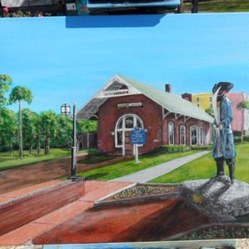 Painting titled "La vieille gare/The…" by Mike Jobin, Original Artwork, Other