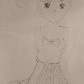 Drawing titled "girly" by Mariakay, Original Artwork, Pencil