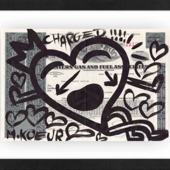 Painting titled "Love Charged!" by M. Koeur, Original Artwork, Marker