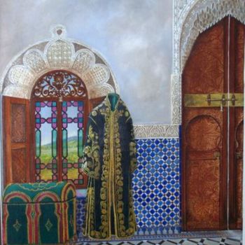 「Tradition morte」というタイトルの絵画 Mohammed Lakhdarによって, オリジナルのアートワーク, オイル