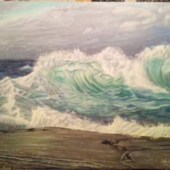 Painting titled "M'y wave" by Mohammed Lakhdar, Original Artwork, Oil