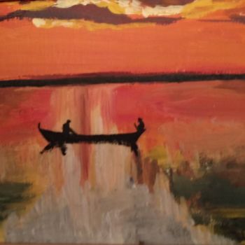 Painting titled "Sunset" by Liudmila Matrosova, Original Artwork
