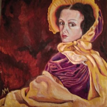 Painting titled "Lady in a violet dr…" by Liudmila Matrosova, Original Artwork