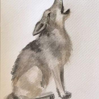 Drawing titled "Animal Planet: Wolf" by Marina Maydanyuk, Original Artwork, Watercolor