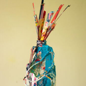 Sculpture titled "Plastic has many fa…" by M. Mystery Artist, Original Artwork, Plastic