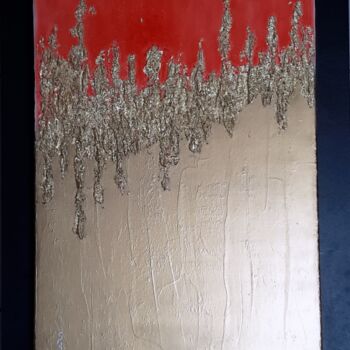 Painting titled "Champ de blé 2" by M.Ou Mme Rajot Jean Louis, Original Artwork, Oil Mounted on Wood Stretcher frame