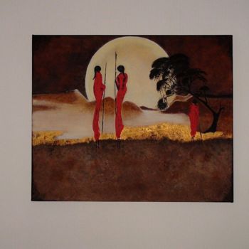 Painting titled "Masaï" by M Palade, Original Artwork, Other
