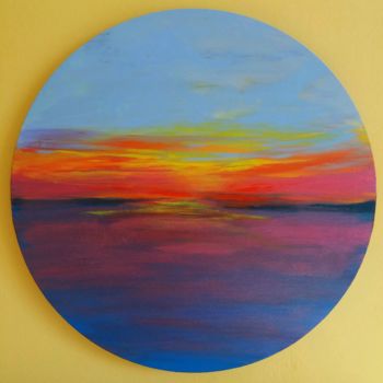 Malerei mit dem Titel "Sonnenuntergang" von Martina Silber, Original-Kunstwerk, Acryl