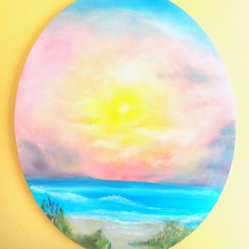 Malerei mit dem Titel "Sommerhimmel" von Martina Silber, Original-Kunstwerk, Öl