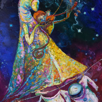 Painting titled "Жена космонавта" by Marina Malishe, Original Artwork