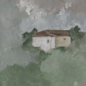 Peinture intitulée "Nebbia" par M. Vet, Œuvre d'art originale, Huile
