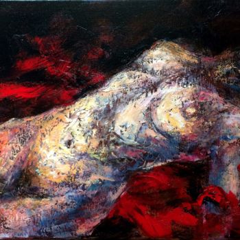 Painting titled "Figura" by Magdalena Weber, Original Artwork, Oil