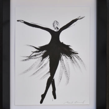 Картина под названием "En noir" - M Zemanova, Подлинное произведение искусства, Чернила Установлен на картон