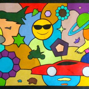 Painting titled "Colors, shapes and…" by Matheus Silva, Original Artwork, Acrylic