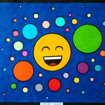 Painting titled "Smile and colors (S…" by Matheus Silva, Original Artwork, Ink