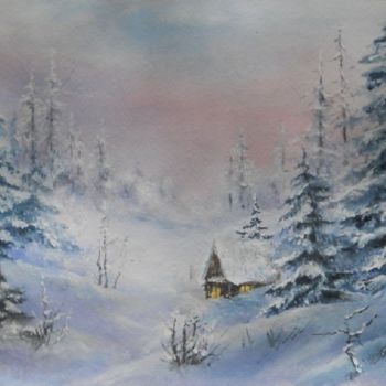 Peinture intitulée "Зима.jpg" par Elena Baiar, Œuvre d'art originale, Aquarelle