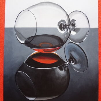Peinture intitulée "Un strop de coniac" par Dan Mateescu, Œuvre d'art originale, Acrylique