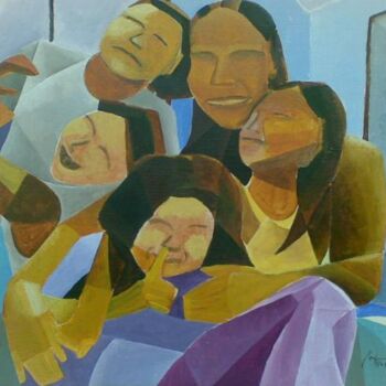 Painting titled ""family picture"" by Ma Bella Ponferrada, Original Artwork