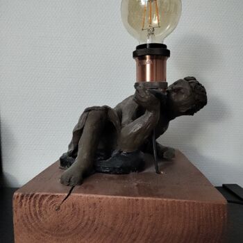Sculpture titled "DEUX : l'homme et l…" by Ma Chaloupe, Original Artwork, Clay