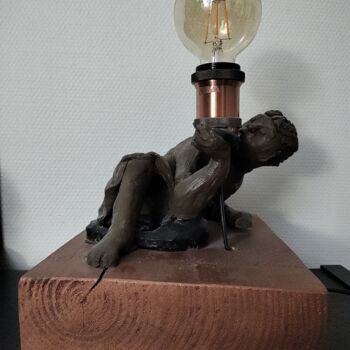 Sculpture intitulée "DEUX : l'homme et l…" par Ma Chaloupe, Œuvre d'art originale, Argile