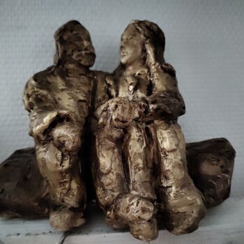Sculpture titled "DEUX : This is us" by Ma Chaloupe, Original Artwork, Clay