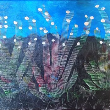 Pintura titulada "Vegetales con flore…" por Ma Palet, Obra de arte original, Acrílico Montado en Bastidor de camilla de made…