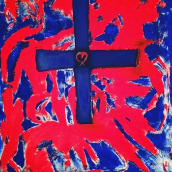 Painting titled "Cross" by Ma2moizelc, Original Artwork, Acrylic