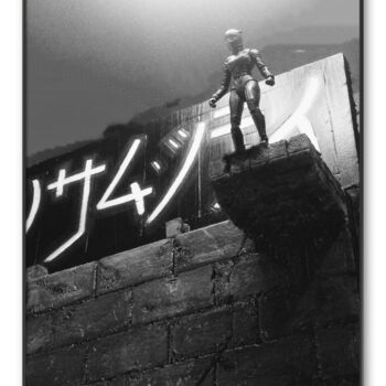 Fotografia intitolato "cat on the roof" da Maak Bran, Opera d'arte originale, Fotografia digitale