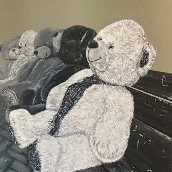 绘画 标题为“My EX teddy.” 由Maárs Shanó, 原创艺术品, 丙烯 安装在纸板上