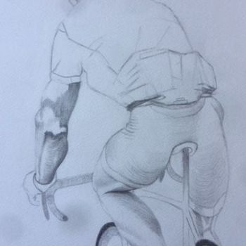 Drawing titled "wielrenner-getekend…" by Dekunstvanmaarten, Original Artwork, Pencil