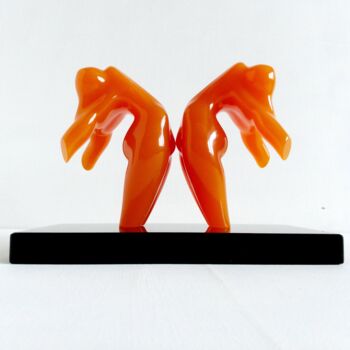 Sculpture titled "2GYMNAST-GIRLS1 YEL…" by Maas Tiir, Original Artwork, Resin