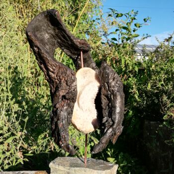 Sculptuur getiteld "Embrasement" door Mab, Origineel Kunstwerk, Hout