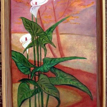 Painting titled "Mabdéco  - fleur du…" by Mabdeco, Original Artwork, Oil