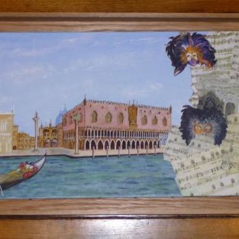 Peinture intitulée "Venise avec son gon…" par Mabdeco, Œuvre d'art originale