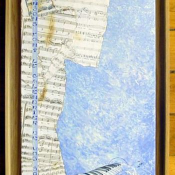 Peinture intitulée "Le piano sur l'eau" par Mabdeco, Œuvre d'art originale, Huile